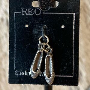 REO 925 Sterling Silver ballet flats slippers necklace charm pendant NEW‎
